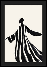 Silueta v širokých čiernobielych pruhoch dáva pocit pohybu-4