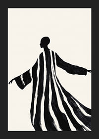 A silhouette in sweeping black and white stripes gives a sense of movement-5