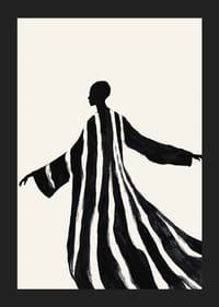 Silueta v širokých čiernobielych pruhoch dáva pocit pohybu-5