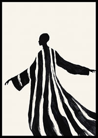 A silhouette in sweeping black and white stripes gives a sense of movement-6