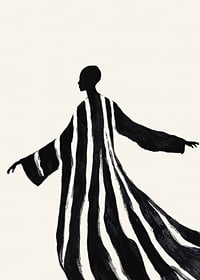 A silhouette in sweeping black and white stripes gives a sense of movement-7
