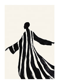 A silhouette in sweeping black and white stripes gives a sense of movement-1
