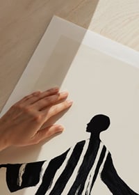 A silhouette in sweeping black and white stripes gives a sense of movement-9