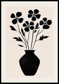 Black silhouette flowers in simple elegance against a light background-2