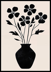 Black silhouette flowers in simple elegance against a light background-6