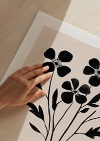 Black silhouette flowers in simple elegance against a light background-9