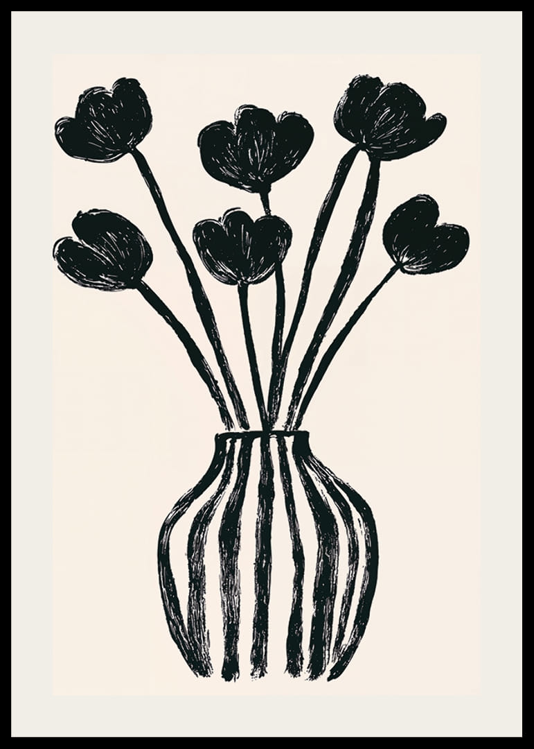 Svarta tulpaner i vas skapar en elegant och stilren känsla-12