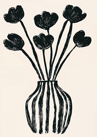 Black tulips in a vase create an elegant and stylish feel-7