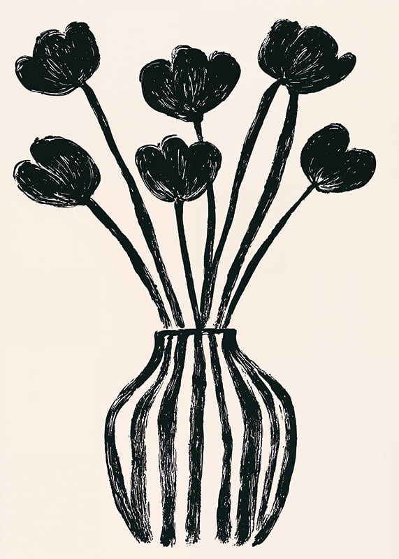 Black tulips in a vase create an elegant and stylish feel-12
