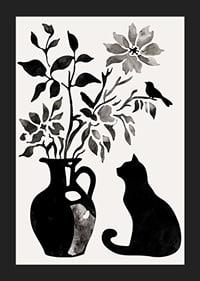 A cat and plants in silhouette create a calm and stylish impression-5
