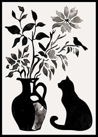 A cat and plants in silhouette create a calm and stylish impression-6