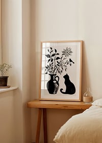 A cat and plants in silhouette create a calm and stylish impression-8