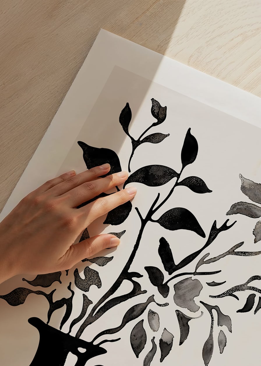 A cat and plants in silhouette create a calm and stylish impression-12