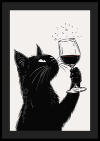 Charmig katt njuter av sitt vin med sofistikerad nyfikenhet-4