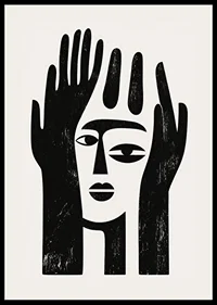 An abstract design that captures a mysterious facial expression-2