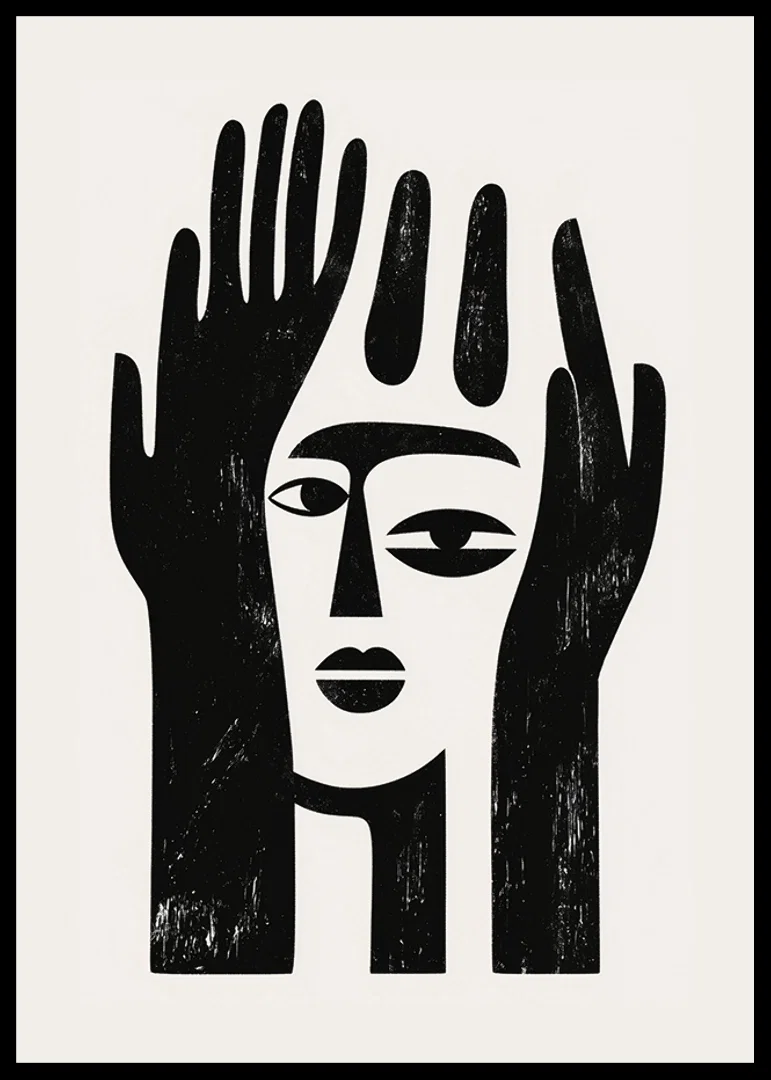 An abstract design that captures a mysterious facial expression-12