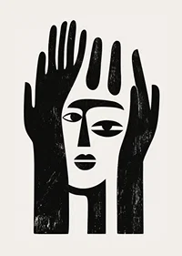 An abstract design that captures a mysterious facial expression-3