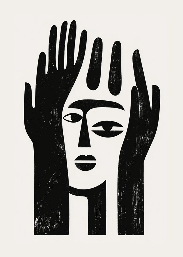 An abstract design that captures a mysterious facial expression-12