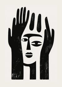 Un disegno astratto che cattura un'espressione facciale misteriosa-3