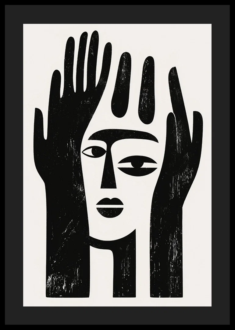 An abstract design that captures a mysterious facial expression-12