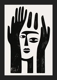An abstract design that captures a mysterious facial expression-5
