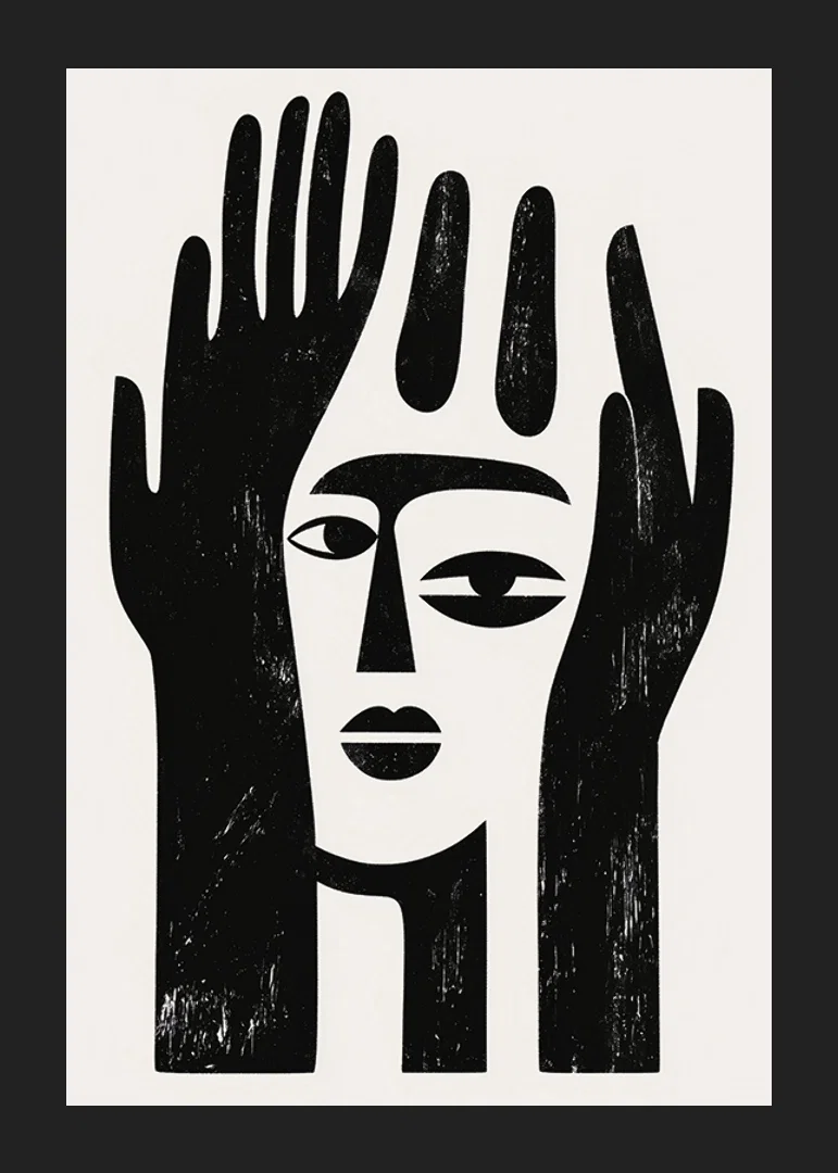 An abstract design that captures a mysterious facial expression-12