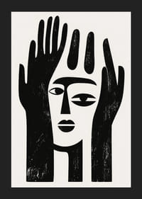 Un disegno astratto che cattura un'espressione facciale misteriosa-5