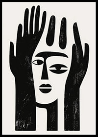 En abstrakt design som fångar ett mystiskt ansiktsuttryck-6