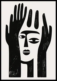 An abstract design that captures a mysterious facial expression-6