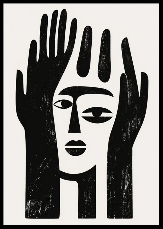 An abstract design that captures a mysterious facial expression-12