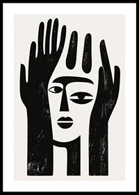 An abstract design that captures a mysterious facial expression-0