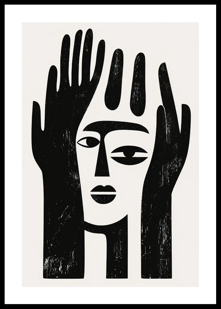 An abstract design that captures a mysterious facial expression-12