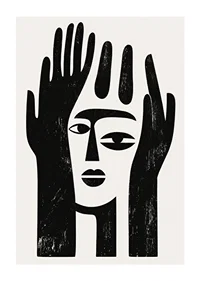 An abstract design that captures a mysterious facial expression-1
