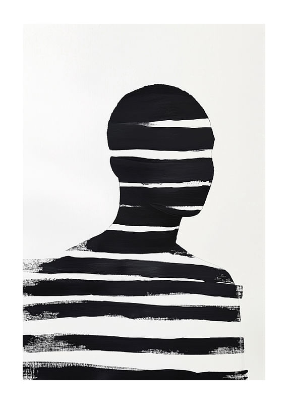 Stylish black and white poster with powerful contrasts and mystery-12