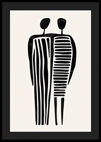 Two stylized figures in a fused abstraction-4