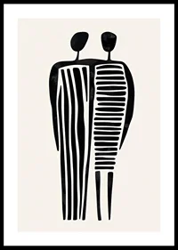 Two stylized figures in a fused abstraction-0
