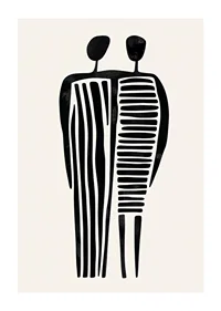 Two stylized figures in a fused abstraction-1