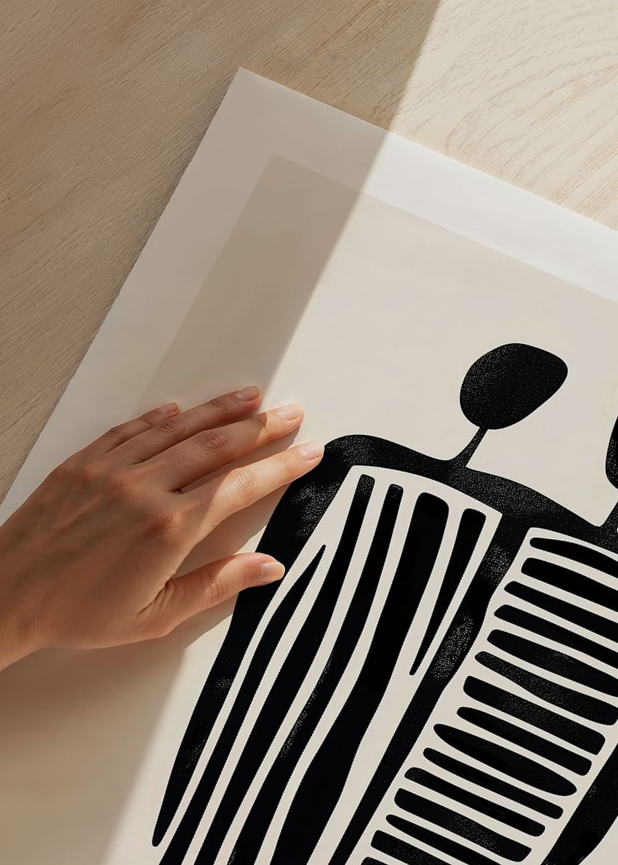 Twee gestileerde figuren in een versmolten abstractie-12