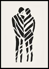 An abstract artwork of two silhouettes in harmony-2