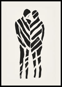 Abstraktné umelecké dielo dvoch siluet v harmónii-2