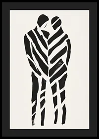 An abstract artwork of two silhouettes in harmony-4