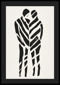 Abstraktné umelecké dielo dvoch siluet v harmónii-4