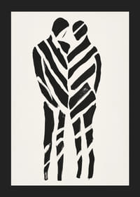 Abstraktné umelecké dielo dvoch siluet v harmónii-5