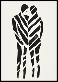 An abstract artwork of two silhouettes in harmony-6