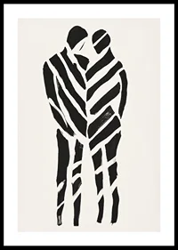 An abstract artwork of two silhouettes in harmony-0
