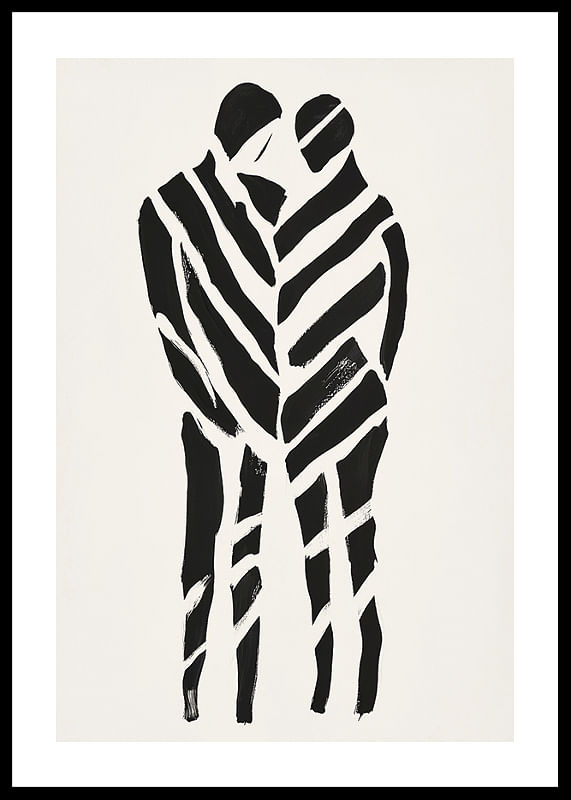 Een abstract kunstwerk van twee silhouetten in harmonie-12