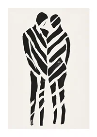 An abstract artwork of two silhouettes in harmony-1