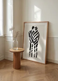 An abstract artwork of two silhouettes in harmony-8
