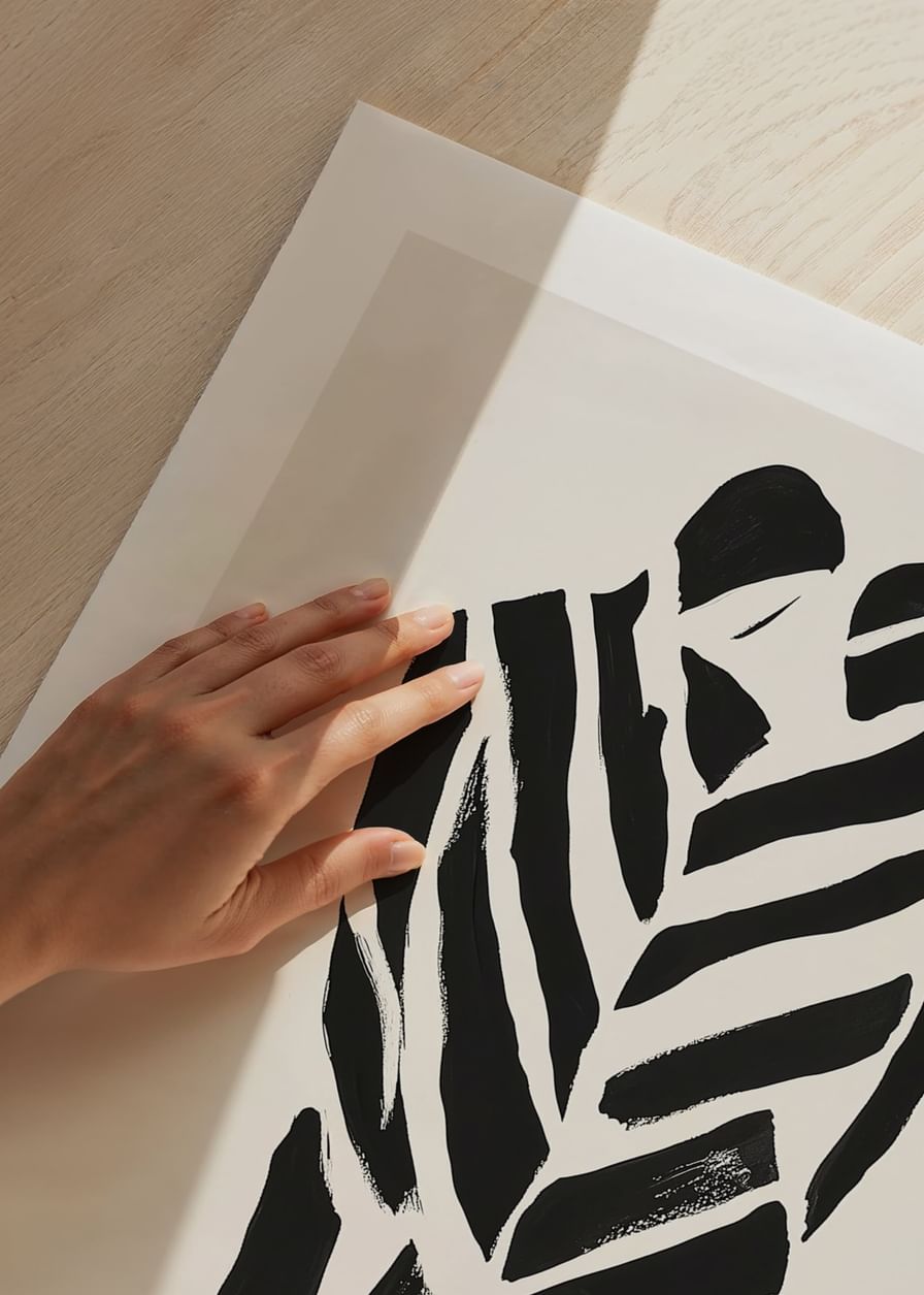 Een abstract kunstwerk van twee silhouetten in harmonie-12