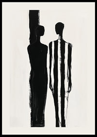 Two silhouettes in dramatic black and white meeting-2